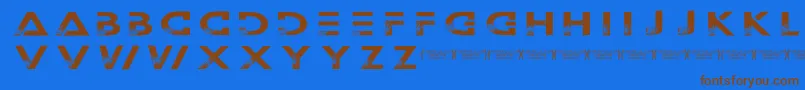 Outerspacemilitia-fontti – ruskeat fontit sinisellä taustalla