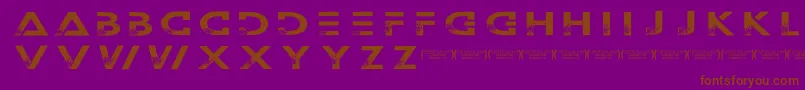 フォントOuterspacemilitia – 紫色の背景に茶色のフォント