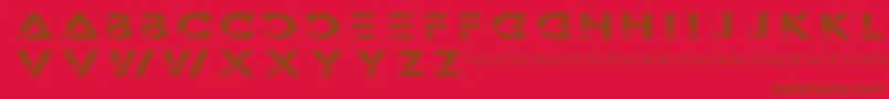 Outerspacemilitia-fontti – ruskeat fontit punaisella taustalla