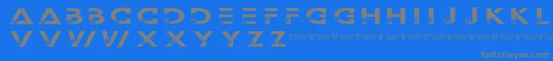 Outerspacemilitia-fontti – harmaat kirjasimet sinisellä taustalla