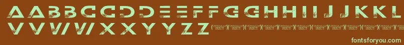 Outerspacemilitia Font – Green Fonts on Brown Background