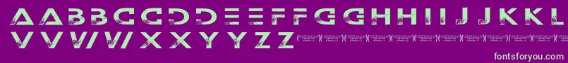 Outerspacemilitia-fontti – vihreät fontit violetilla taustalla