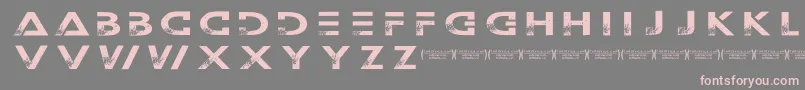 Outerspacemilitia-fontti – vaaleanpunaiset fontit harmaalla taustalla