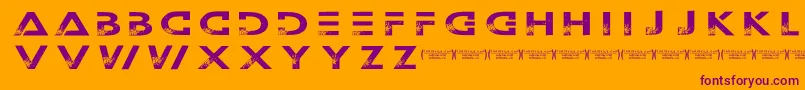 Outerspacemilitia Font – Purple Fonts on Orange Background