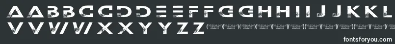 Outerspacemilitia-fontti – valkoiset fontit mustalla taustalla