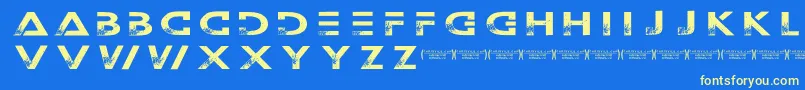 Outerspacemilitia-fontti – keltaiset fontit sinisellä taustalla