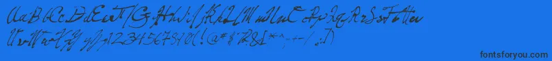 PenFrenzy Font – Black Fonts on Blue Background