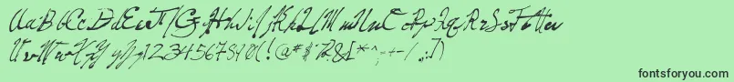 PenFrenzy Font – Black Fonts on Green Background