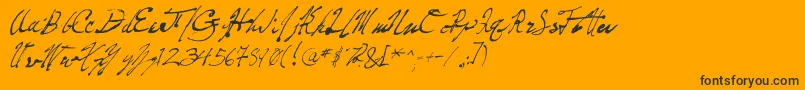 PenFrenzy Font – Black Fonts on Orange Background