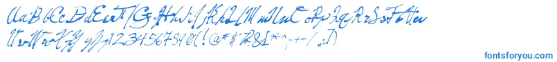 PenFrenzy Font – Blue Fonts on White Background