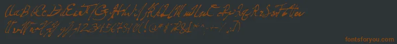PenFrenzy Font – Brown Fonts on Black Background