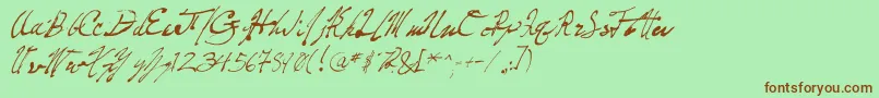PenFrenzy Font – Brown Fonts on Green Background