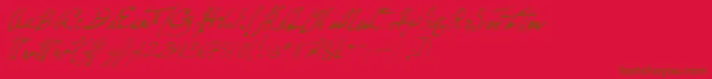 PenFrenzy Font – Brown Fonts on Red Background