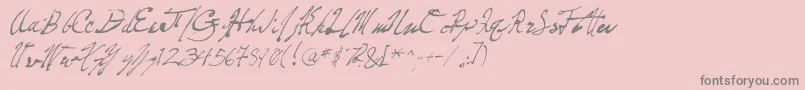 フォントPenFrenzy – ピンクの背景に灰色の文字