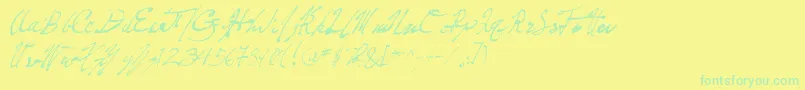 PenFrenzy Font – Green Fonts on Yellow Background