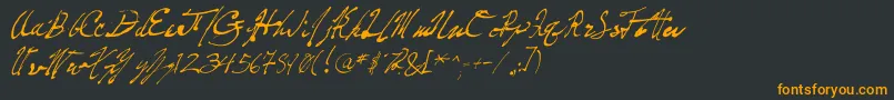PenFrenzy Font – Orange Fonts on Black Background