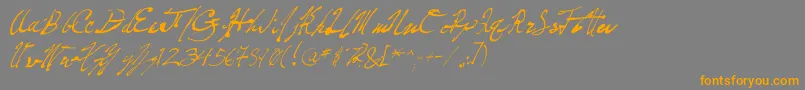 PenFrenzy Font – Orange Fonts on Gray Background