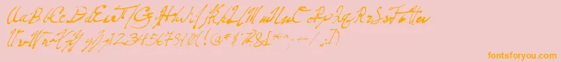 PenFrenzy Font – Orange Fonts on Pink Background