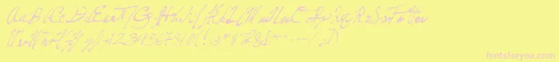PenFrenzy Font – Pink Fonts on Yellow Background