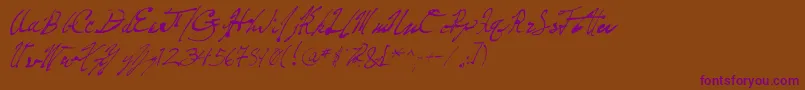 PenFrenzy Font – Purple Fonts on Brown Background