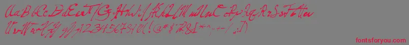 PenFrenzy Font – Red Fonts on Gray Background