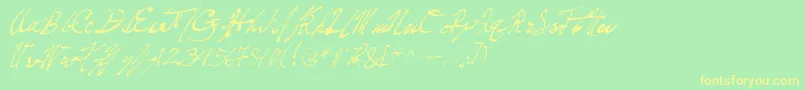 PenFrenzy Font – Yellow Fonts on Green Background