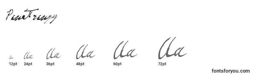 PenFrenzy Font Sizes