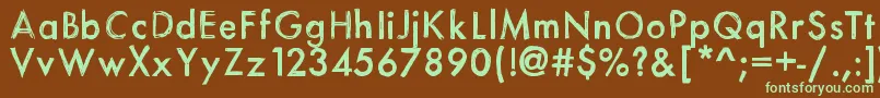 Itsasketch-fontti – vihreät fontit ruskealla taustalla