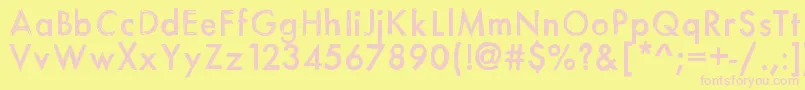 Itsasketch-fontti – vaaleanpunaiset fontit keltaisella taustalla