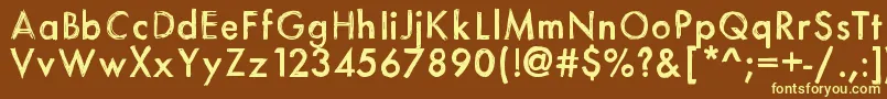 Itsasketch-fontti – keltaiset fontit ruskealla taustalla