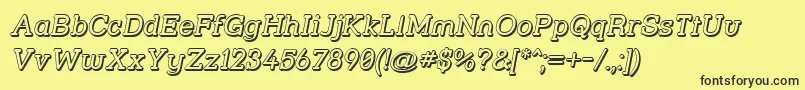 Strsl3Di Font – Black Fonts on Yellow Background