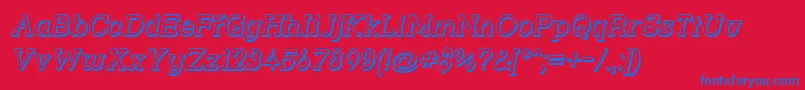 Strsl3Di-Schriftart – Blaue Schriften auf rotem Hintergrund