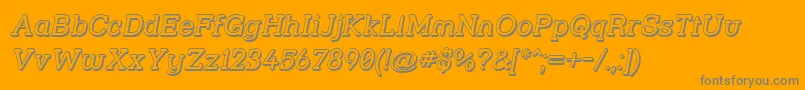 Strsl3Di-Schriftart – Graue Schriften auf orangefarbenem Hintergrund