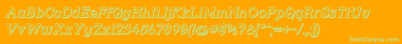 Strsl3Di Font – Green Fonts on Orange Background