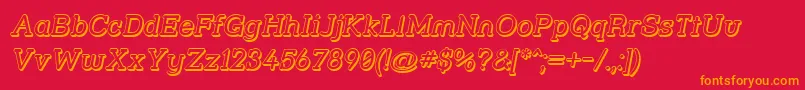 Strsl3Di Font – Orange Fonts on Red Background