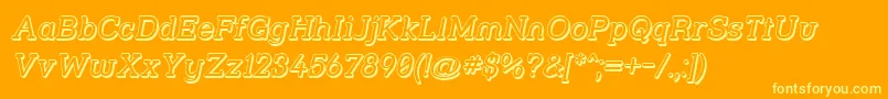 Fonte Strsl3Di – fontes amarelas em um fundo laranja