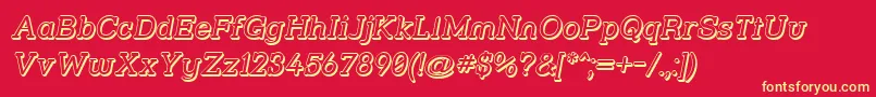 Strsl3Di Font – Yellow Fonts on Red Background