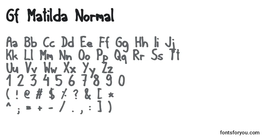 Fuente Gf Matilda Normal - alfabeto, números, caracteres especiales