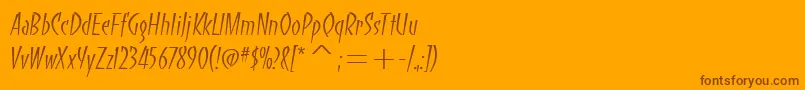 BancoitcTtLight Font – Brown Fonts on Orange Background
