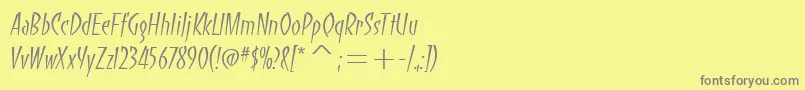 BancoitcTtLight Font – Gray Fonts on Yellow Background
