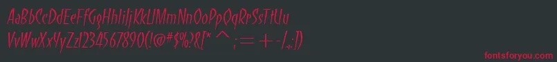 BancoitcTtLight Font – Red Fonts on Black Background