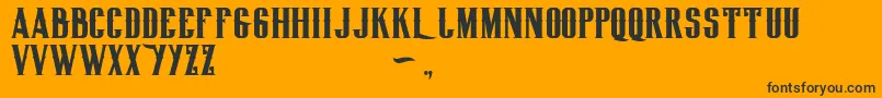 Biglodgetypefree-Schriftart – Schwarze Schriften auf orangefarbenem Hintergrund