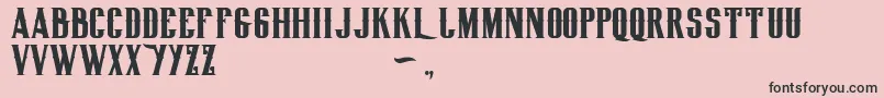 Biglodgetypefree-Schriftart – Schwarze Schriften auf rosa Hintergrund