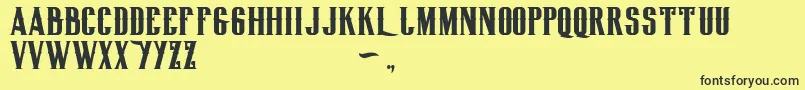 Biglodgetypefree-Schriftart – Schwarze Schriften auf gelbem Hintergrund