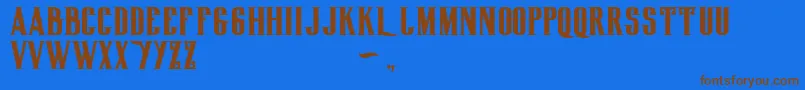 Biglodgetypefree Font – Brown Fonts on Blue Background