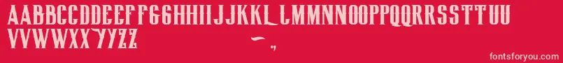 Biglodgetypefree Font – Pink Fonts on Red Background