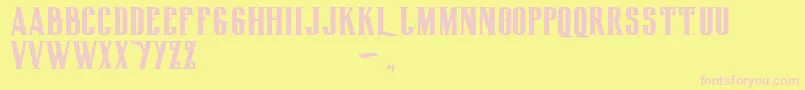 Biglodgetypefree Font – Pink Fonts on Yellow Background
