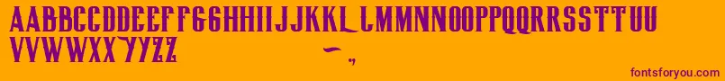 Шрифт Biglodgetypefree – фиолетовые шрифты на оранжевом фоне