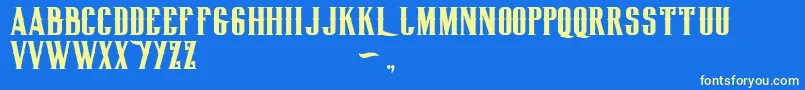 Biglodgetypefree Font – Yellow Fonts on Blue Background