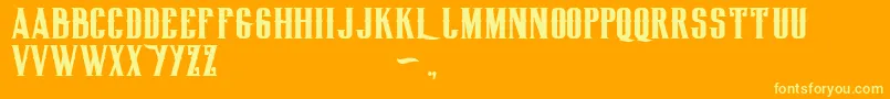 Biglodgetypefree Font – Yellow Fonts on Orange Background